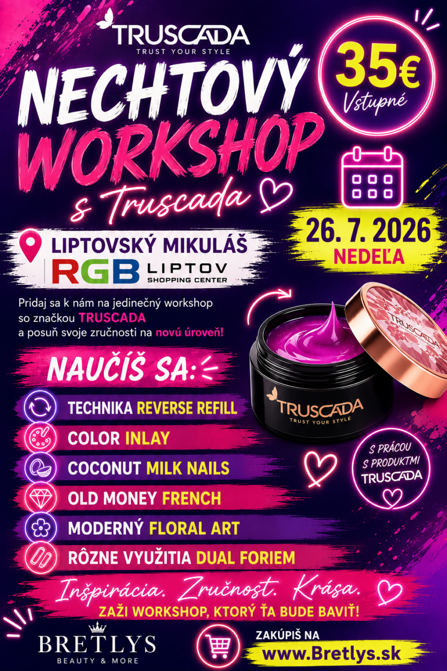 NAILS SHOW WORKSHOP | 26. 7. 2026 | Liptovský Mikuláš