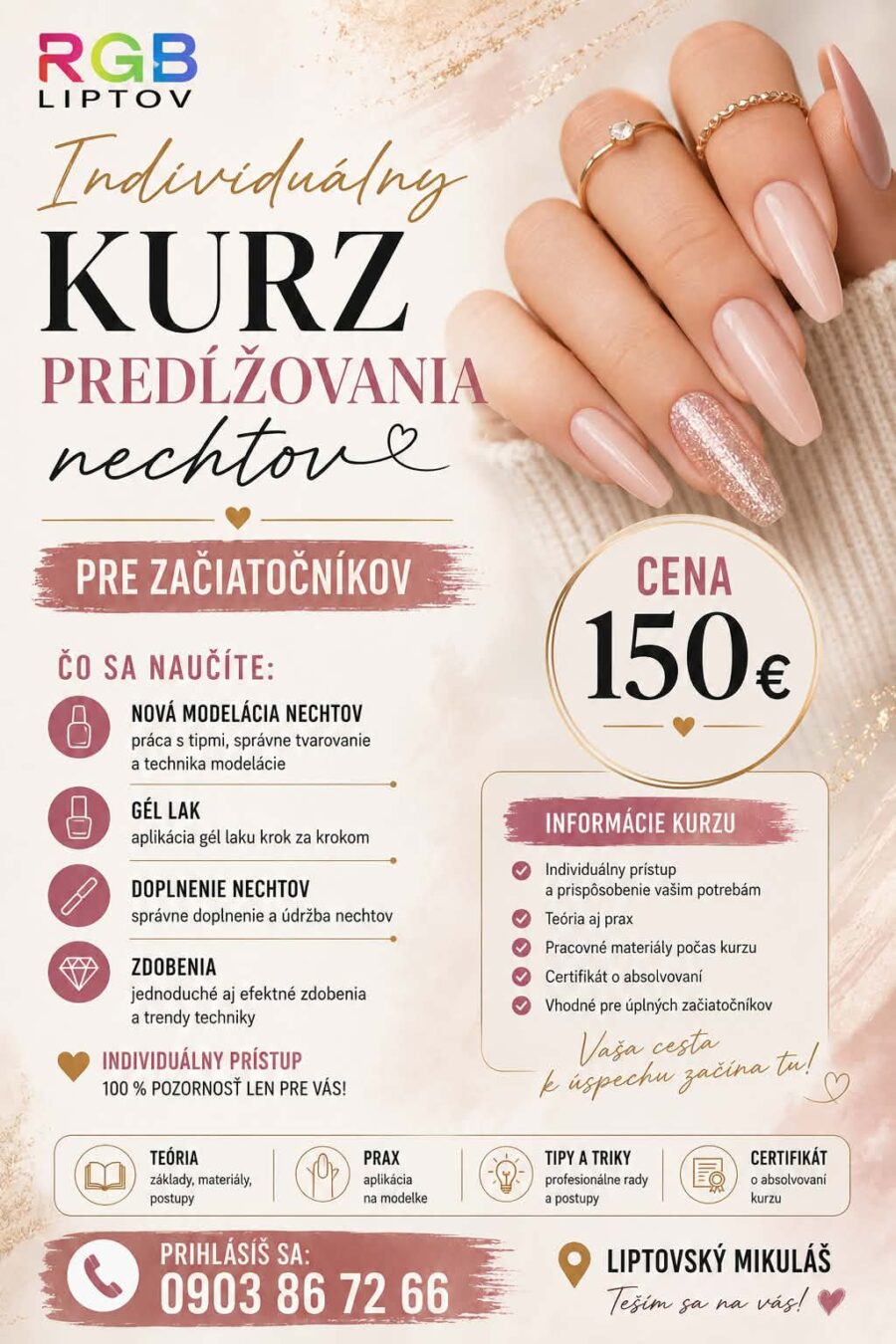 Individuálny kurz predlžovania nechtov